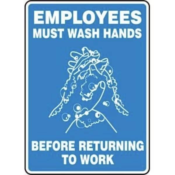 Accuform SAFETY SIGN EMPLOYEES MUST WASH MRST570XT MRST570XT - main